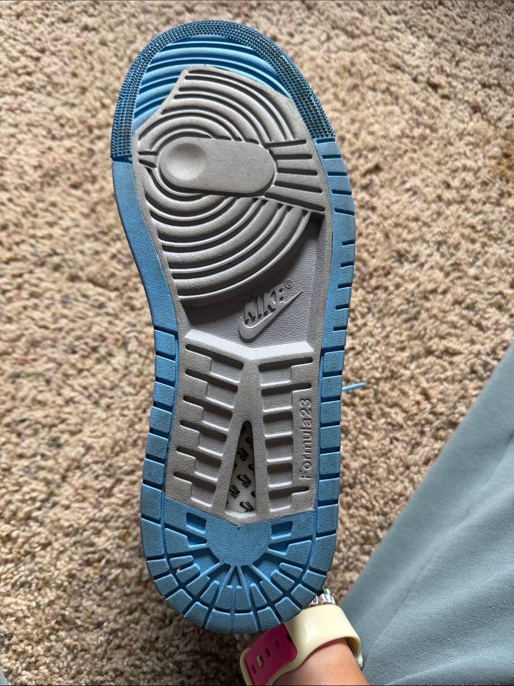 Jordan Men’s Mid-Top Sneakers in Sky Blue and Gray - Picture 4 of 7
